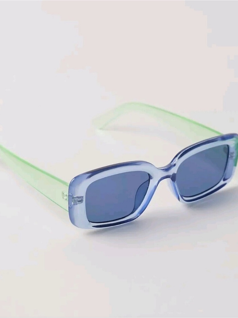 Free People Frankie Rectangle Sunglasses Blue Green